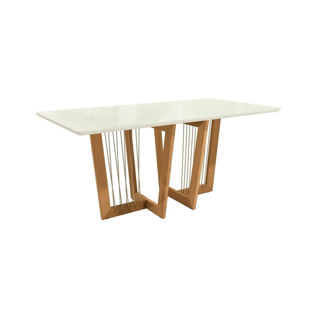 Mesa Clara para Sala de Jantar Premium Off White