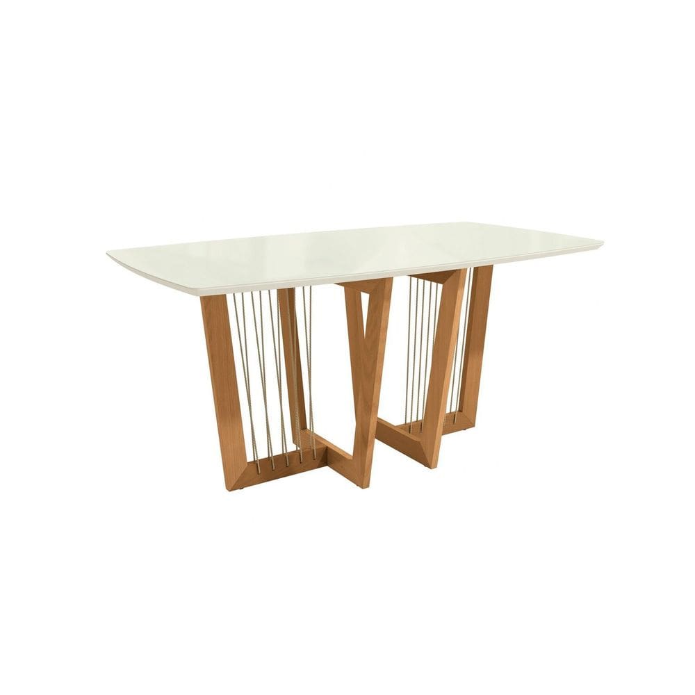 Mesa Clara para Sala de Jantar Premium Off White