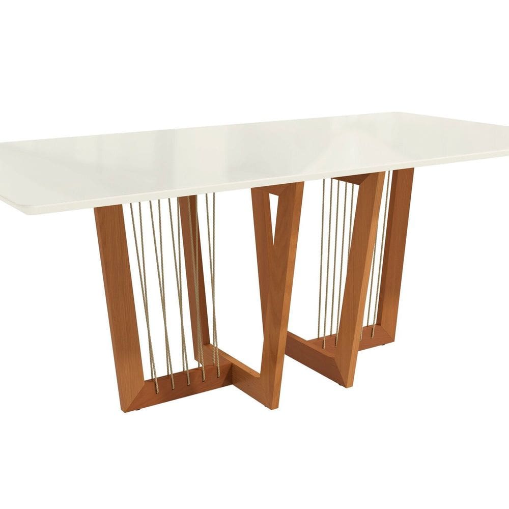 Mesa Clara para Sala de Jantar Premium Off White