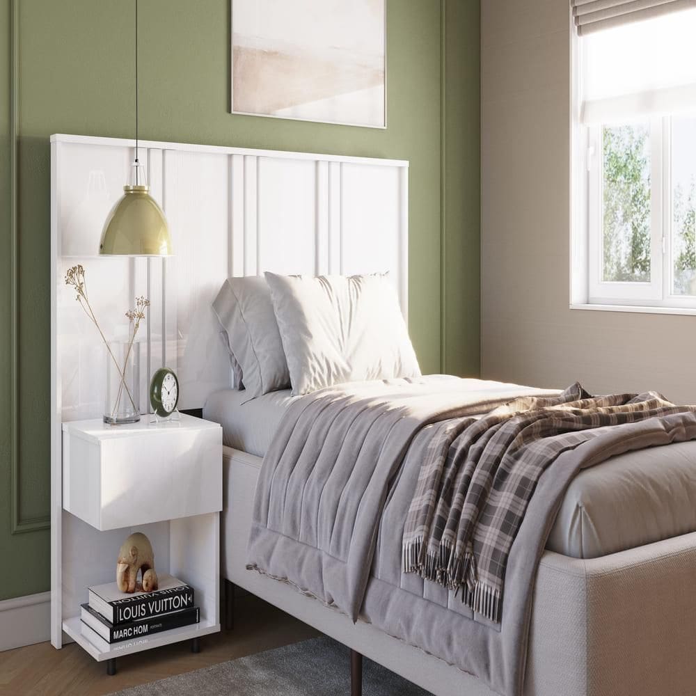 Cabeceira solteiro Mercurio branco