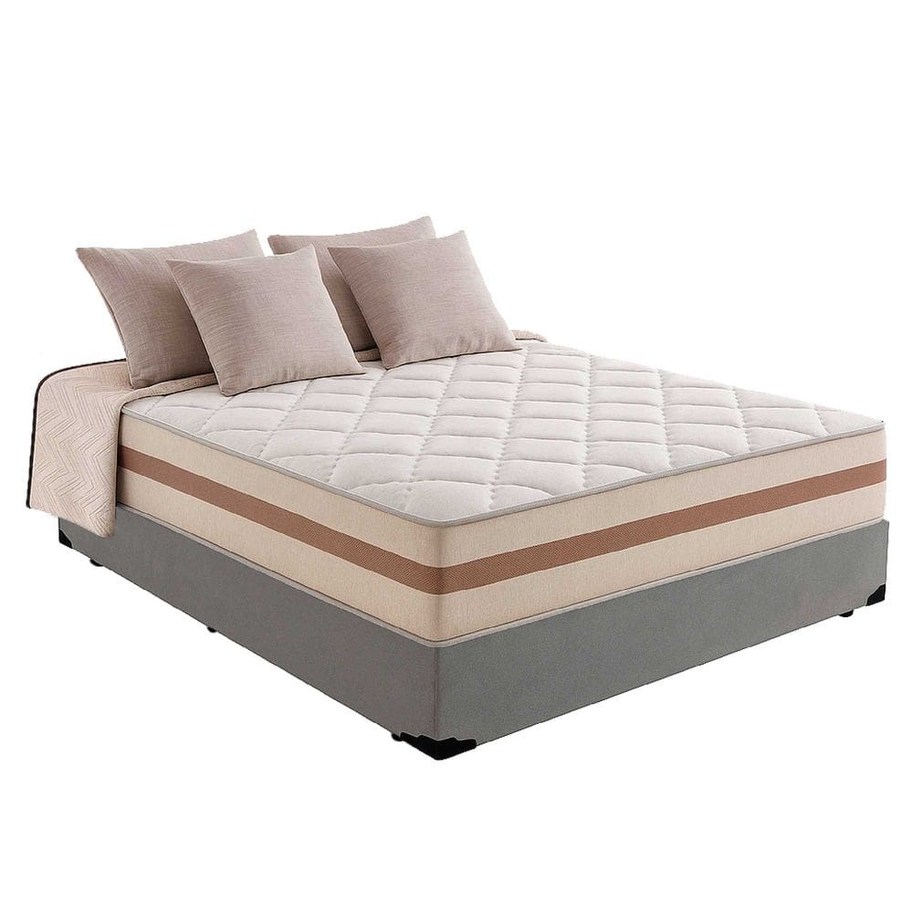 Cama Box Casal 138 Suede Cinza com Colchão Pillow Angel Molas Ensacadas 62x138x188