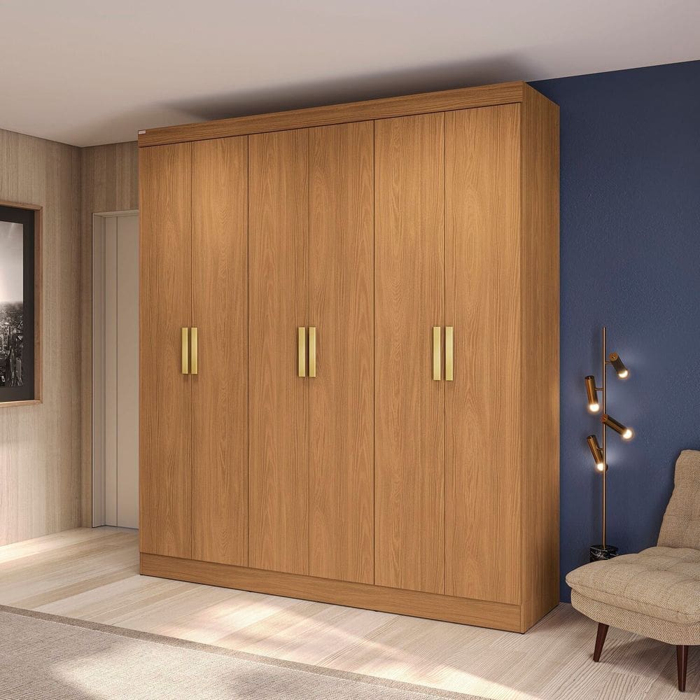 Guarda-roupa Casal 6 Portas Móveis Kappesberg Canela