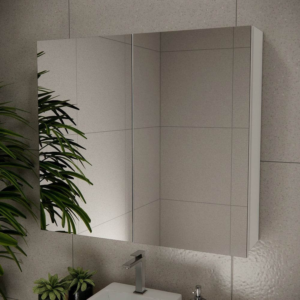 Espelheira de Banheiro 90cm Esp4031 Marrom Branco