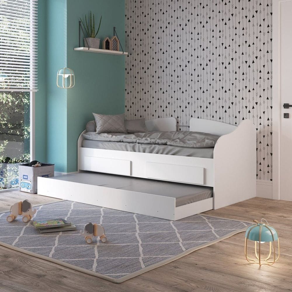 Sofá Cama com Cama Auxiliar Mdp 84,8x193,5cm Branco
