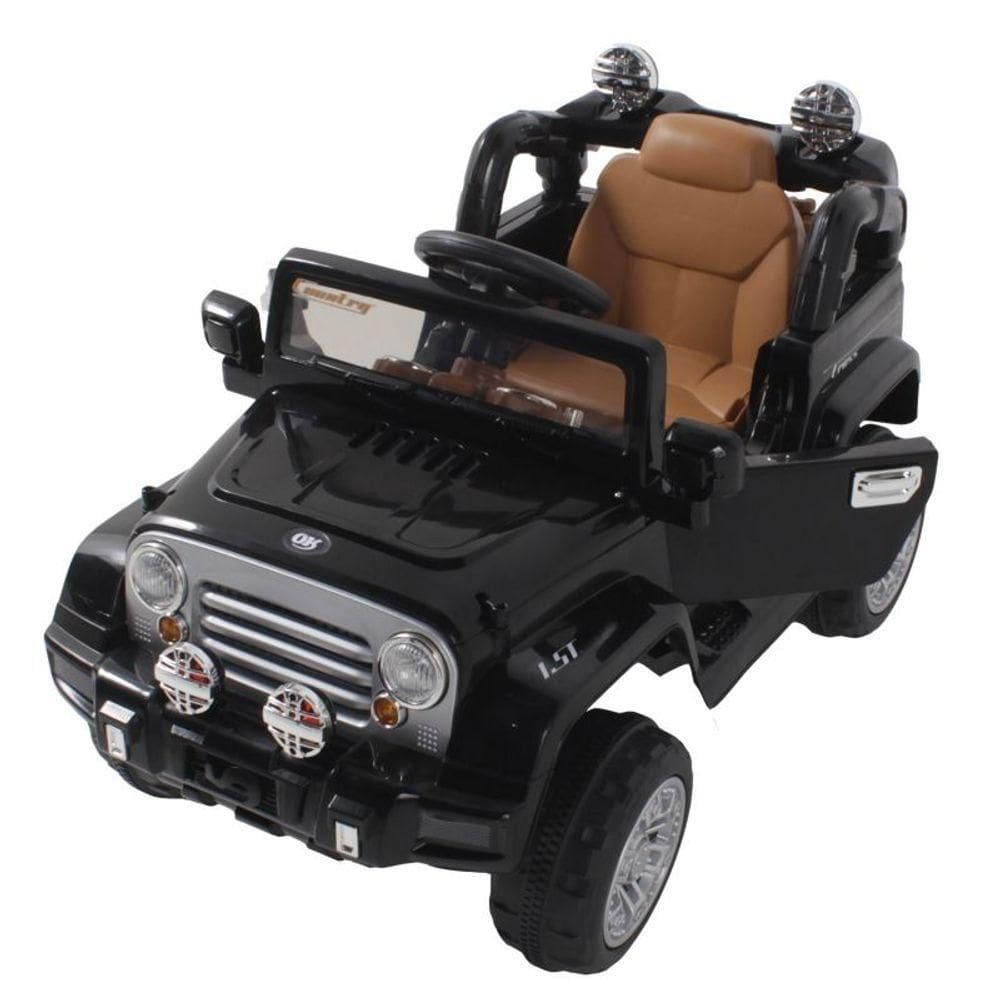 Jipe Elétrico Trilha Preto Com Controle Remoto 12V Bel Brink