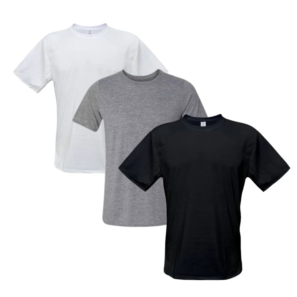 Kit 3 Camisetas Básicas Perfeita Para Sublimação - TAM (P)
