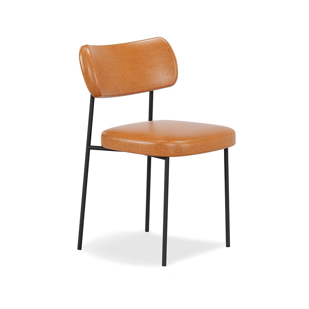 Cadeira de Jantar Stela Couro Sintetíco Whisky - Vallisa Decor