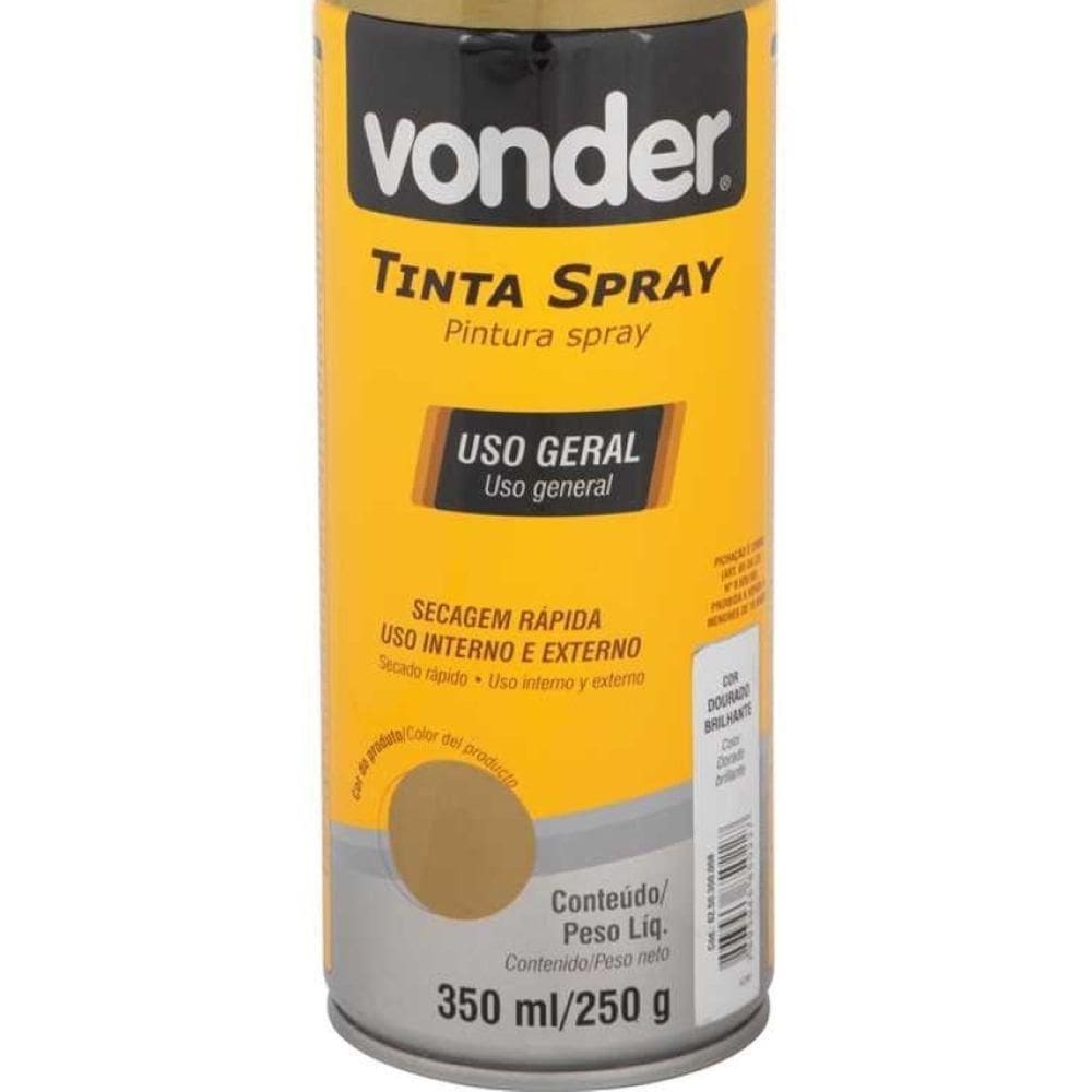 Tinta Spray Acrílica Dourado 350ml-250g Vonder