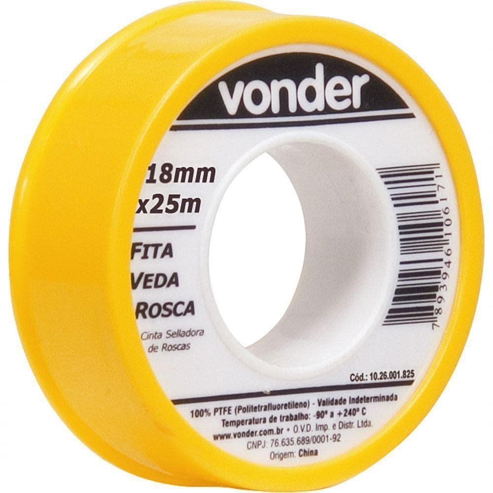 Fita Veda Rosca 18mmx5m Ptfe Teflon Vonder