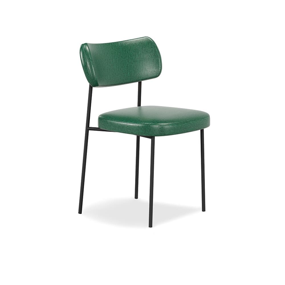 Cadeira Stela Sala de Jantar Couro Sintetíco Verde - Vallisa Decor