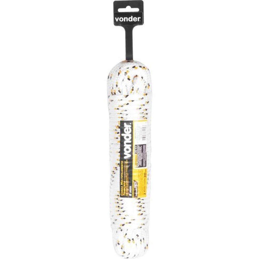 Corda Multifilamento Trançada 8mm X 30 Metros Cartela Vonder