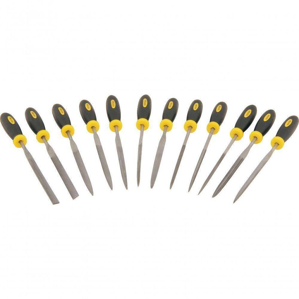 Jogo Lima Agulha 150mm Cabo Plástico Com 12 Peças - Vonder