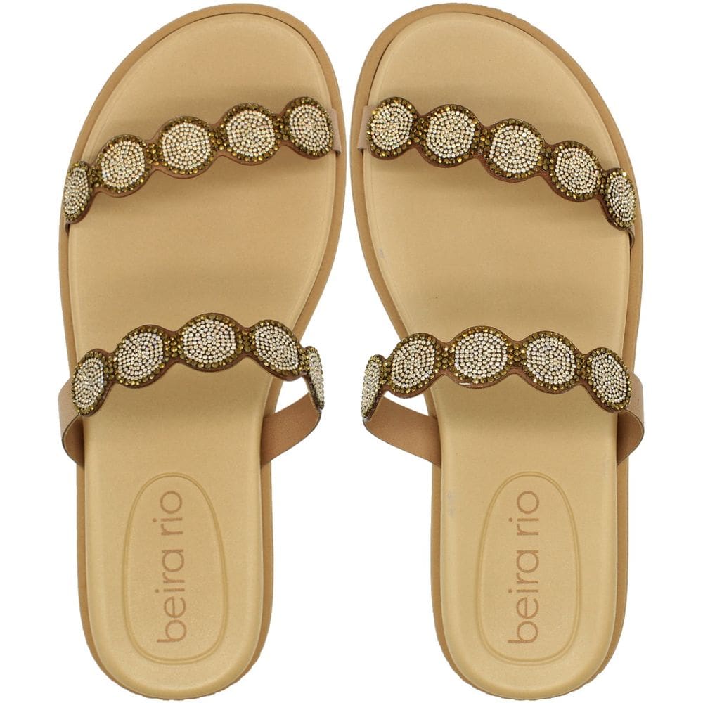 Tamanco Beira Rio Tiras Com Strass Palmilha Anatômica Feminino