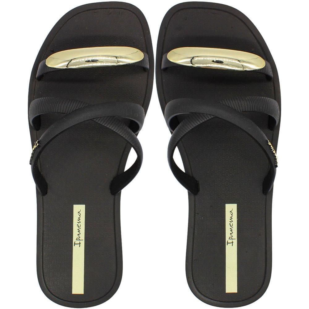 Chinelo Slide Ipanema Metal Chic Tiras Cruzadas Feminino