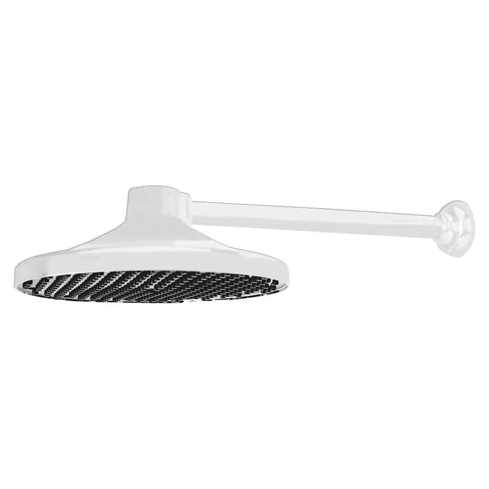 Chuveiro Ducha Lavatório Banheiro Area Externa Piscina Redondo Fixo Gás E Solar 10 Polegadas Branco Abs
