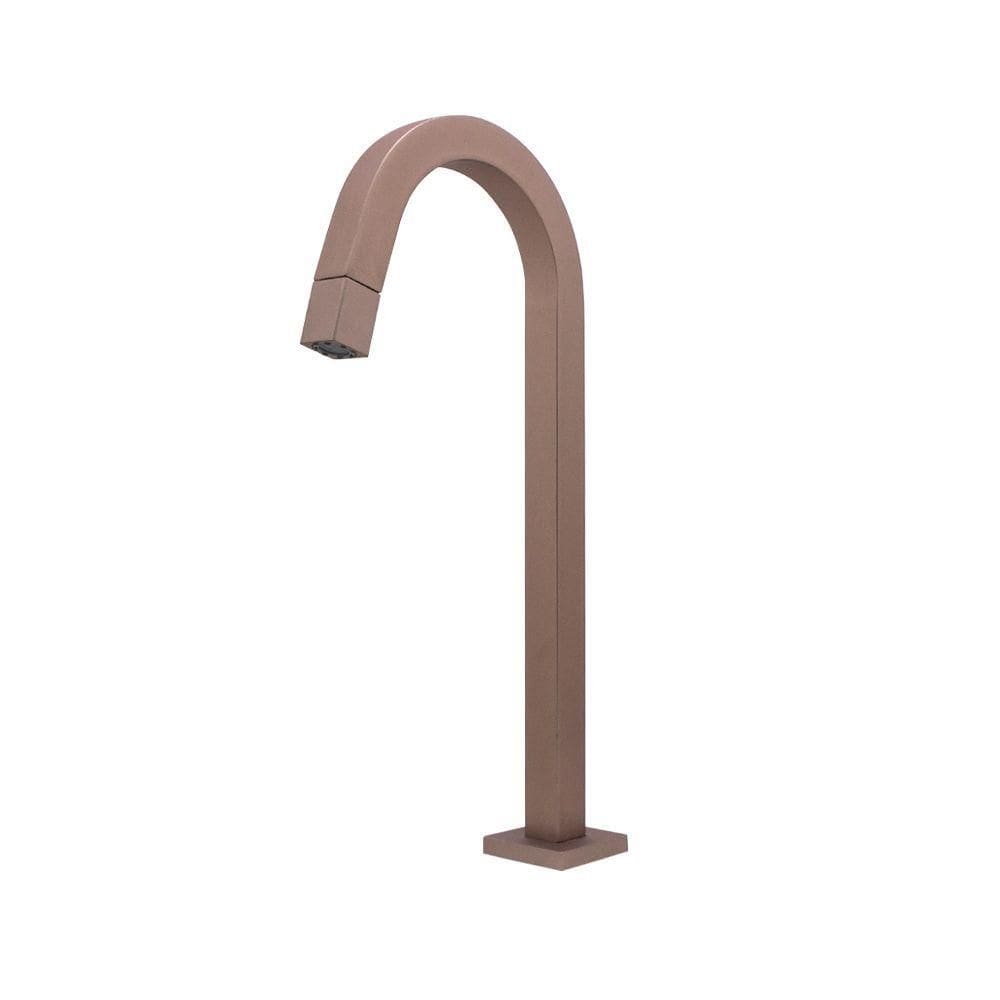 Torneira Lavatório Banheiro Slim Tube Bica Alta Cobre Fosco 1/4 De Volta