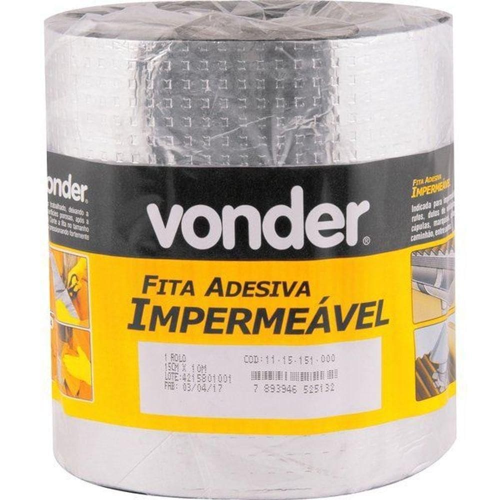 Fita Adesiva Impermeável 15cmx10m Aluminizada - Vonder