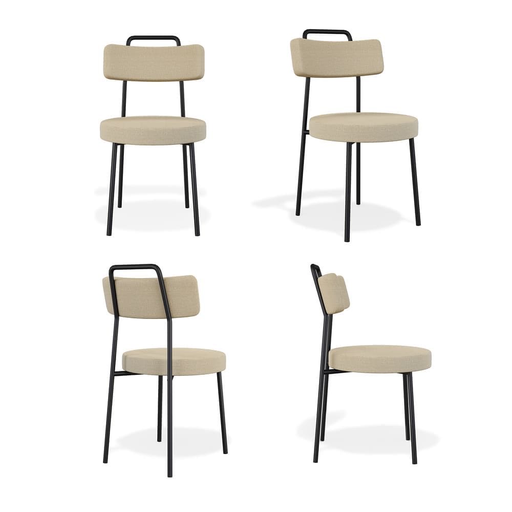 Conjuto 4 Cadeiras Escritório Ster Linho Gengibre - Vallisa Decor