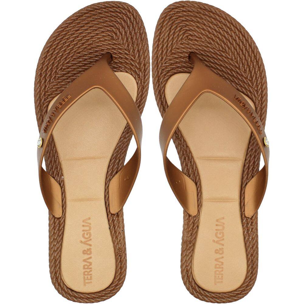 Chinelo De Dedo Terra e Água Tira Com Aplique Feminino