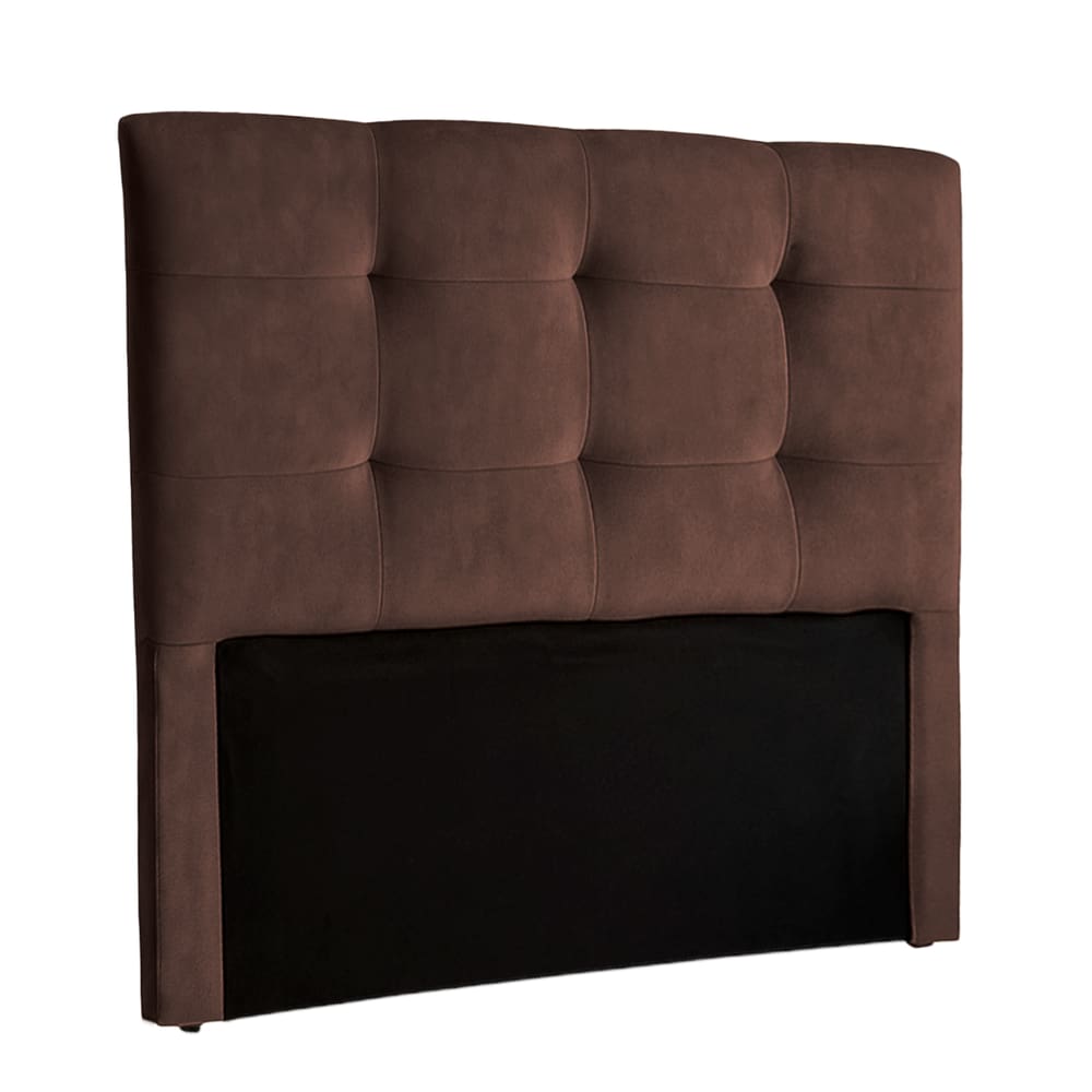 Cabeceira Estofada Casal Alice Nature Veludo Cafe 138x136
