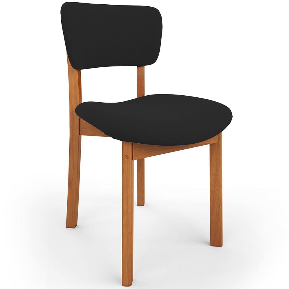 Cadeira Para Sala de Jantar Cozinha Living Estofada Dara L02 Suede Preto - Lyam Decor