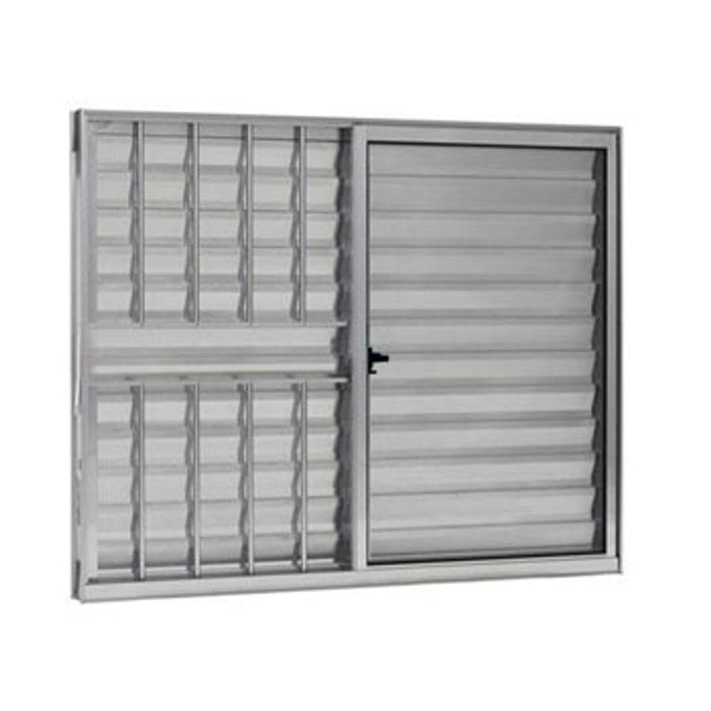 Veneziana 3 Folhas Aluminio Brilhante 1,00x1,20 C/grade