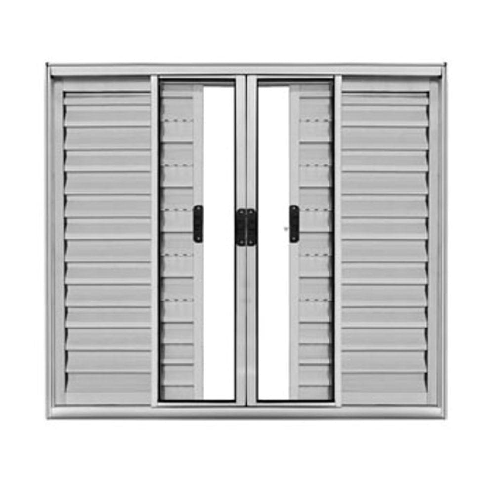 Veneziana 6 Folhas Aluminio Brilhante 1,00x1,20 S/grade