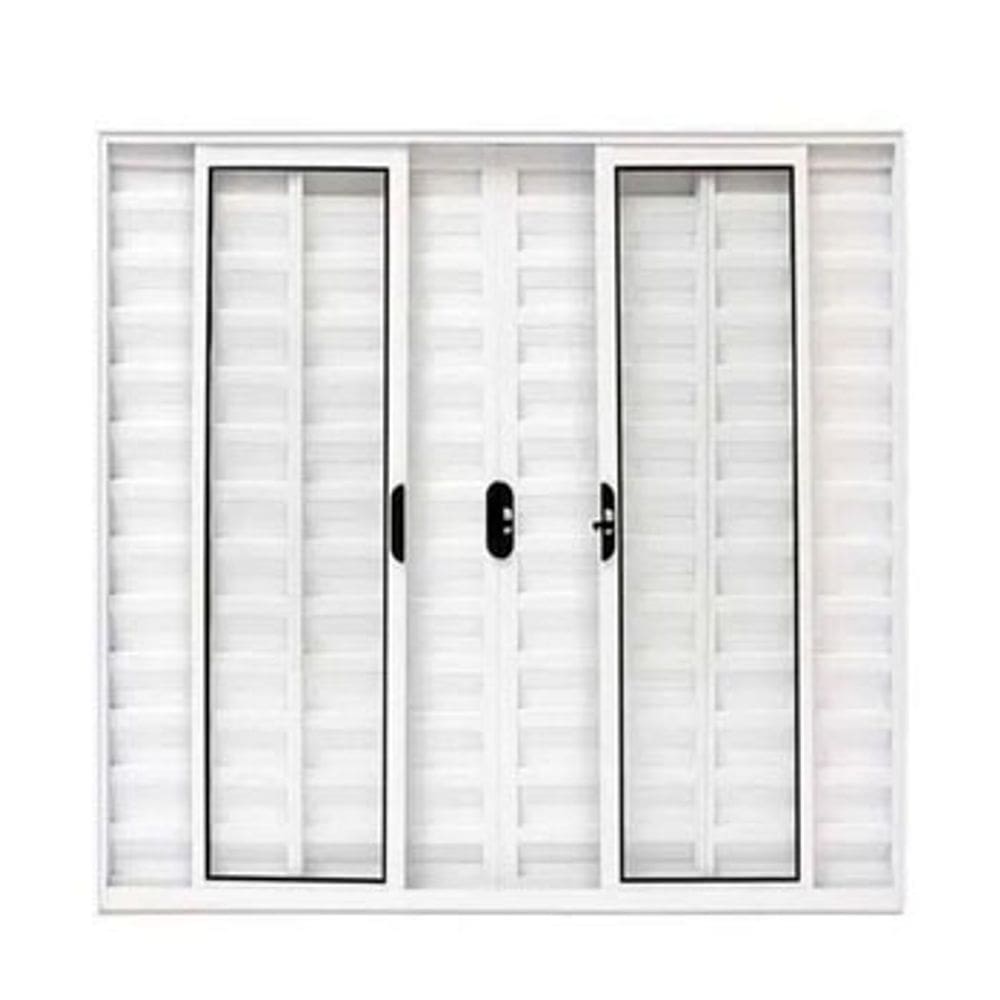 Veneziana 6 Folhas Aluminio Branco 1,00x1,50 S/grade