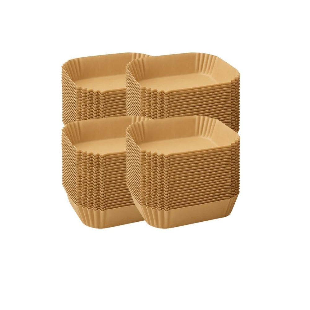 Kit 150 Formas Papel P/ Airfryer Forro Antiaderente Quadrada 16X16X4,5CM