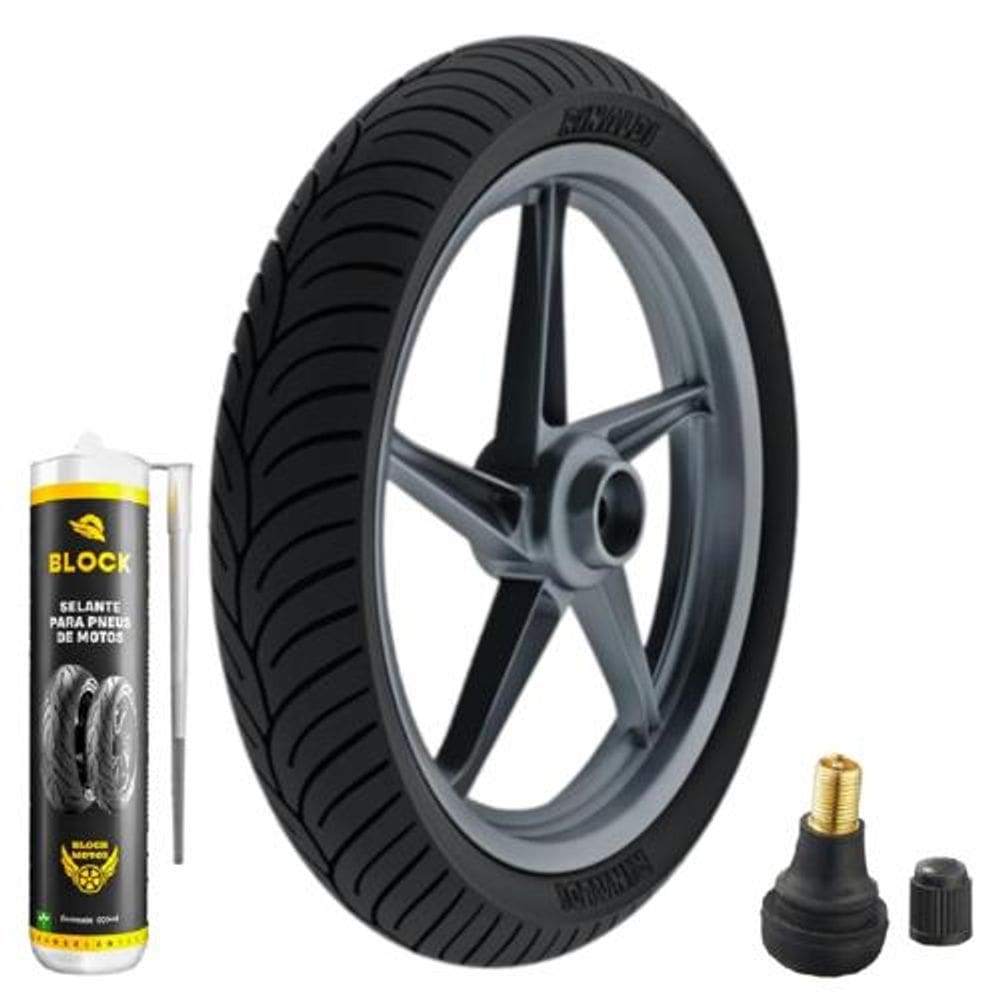 Pneu 130/60-13 Hb37 60p Rinaldi + Bico Tr412 + Selante