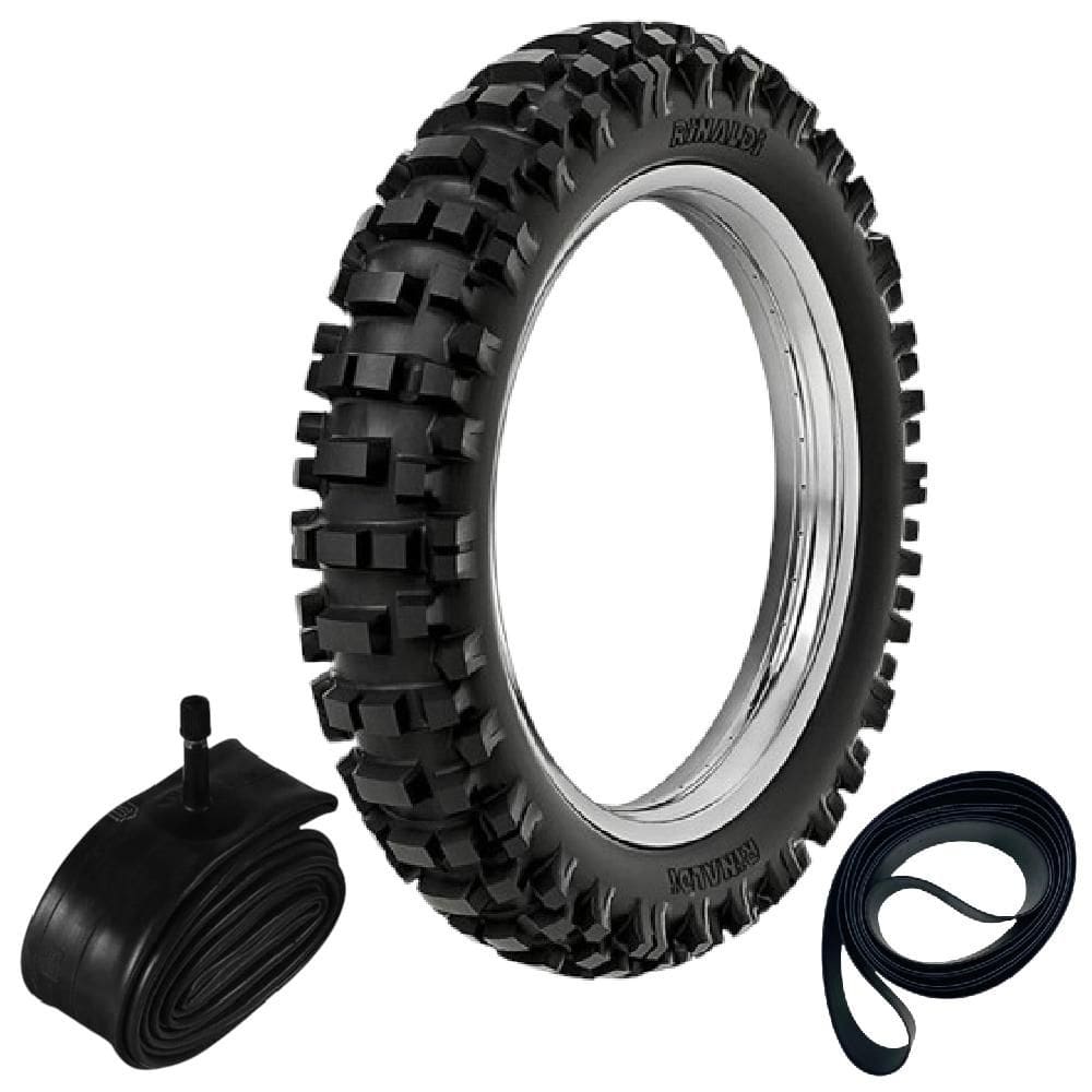 Kit Pneu Cr 250 Yz 450f Yz 250f 110/90-19 Rmx35 Rinaldi + Câmara + Cinta
