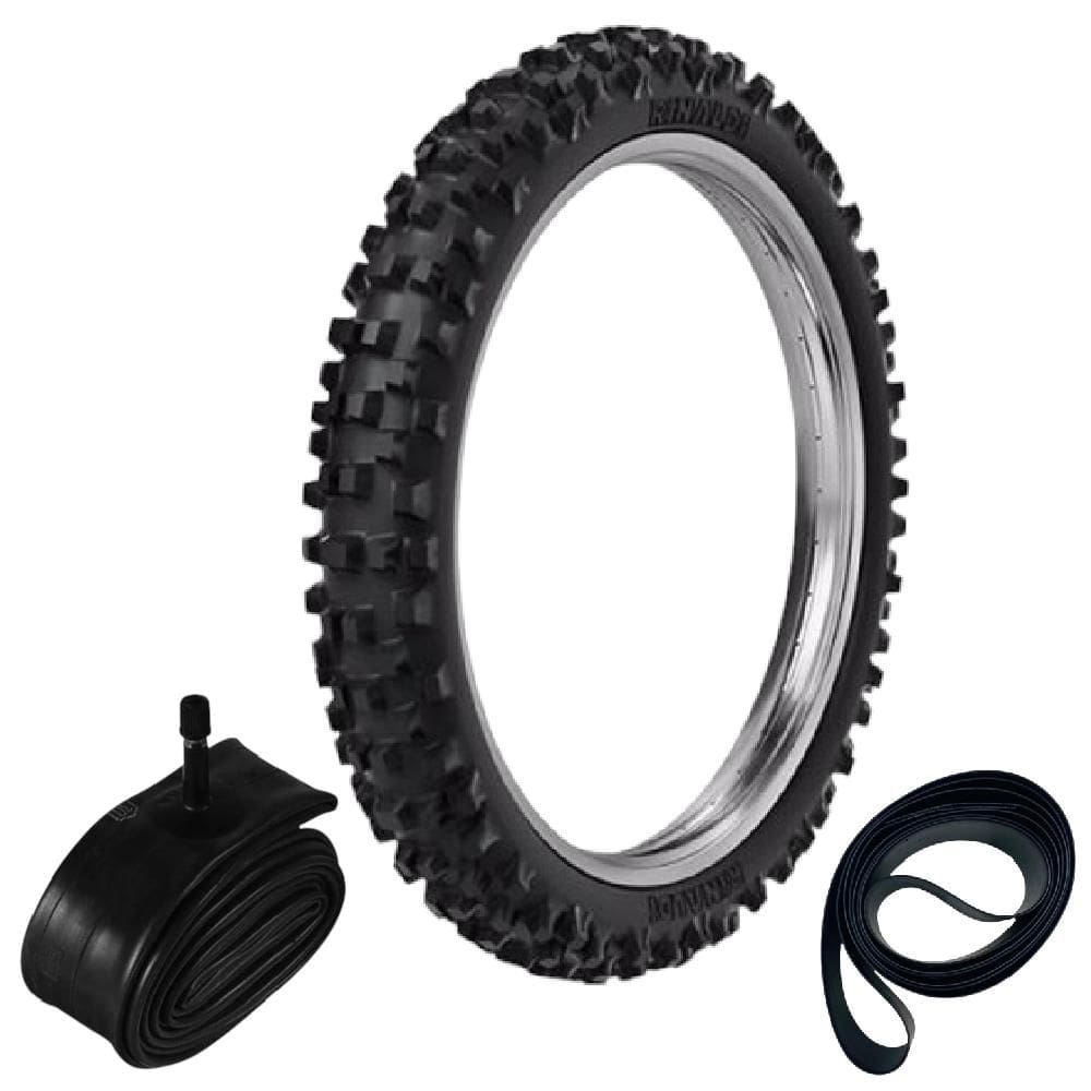 Kit Pneu Biz 125 Pop 110i Trilha 70/100-17 Rmx35 Rinaldi + Câmara + Cinta
