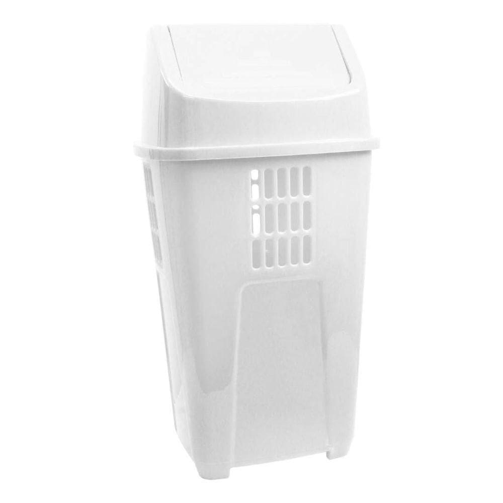Lixeira Basculante 50 Litros Branca Plasvale Branco