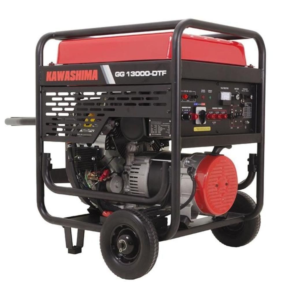 Gerador à Gasolina Kawashima Gg13000dtf 13 0kw Trifasico Bivoltavr Digital Motor 22hp Partida Elétrica