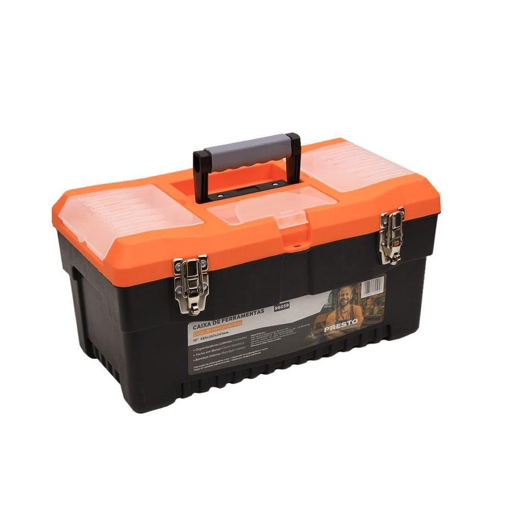 Caixa Plástica Para Ferramentas Com Organizadores 19 Presto