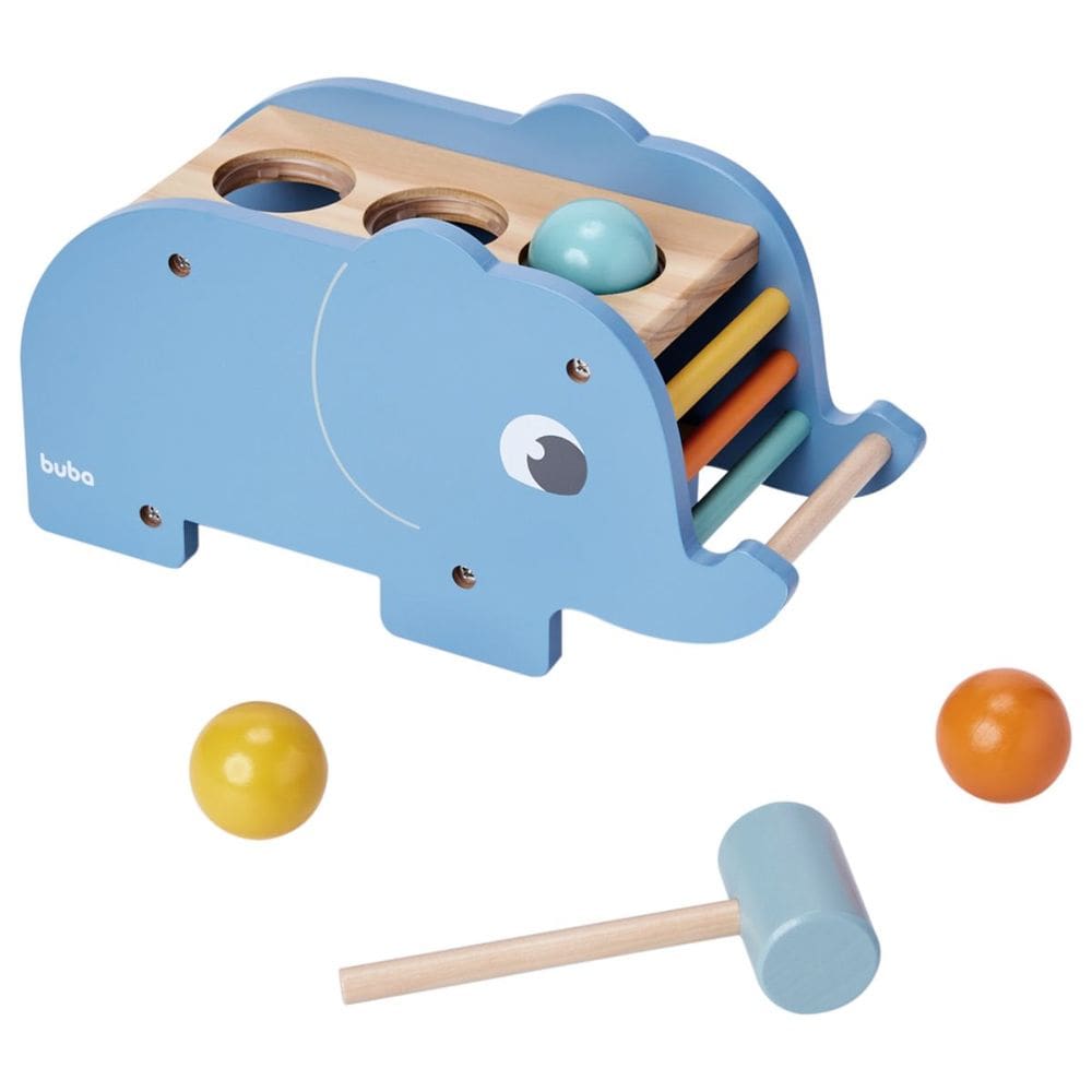 Elefantinho Brinquedo Bate Martelo Método Montessori Sensorial Educativo Infantil Buba