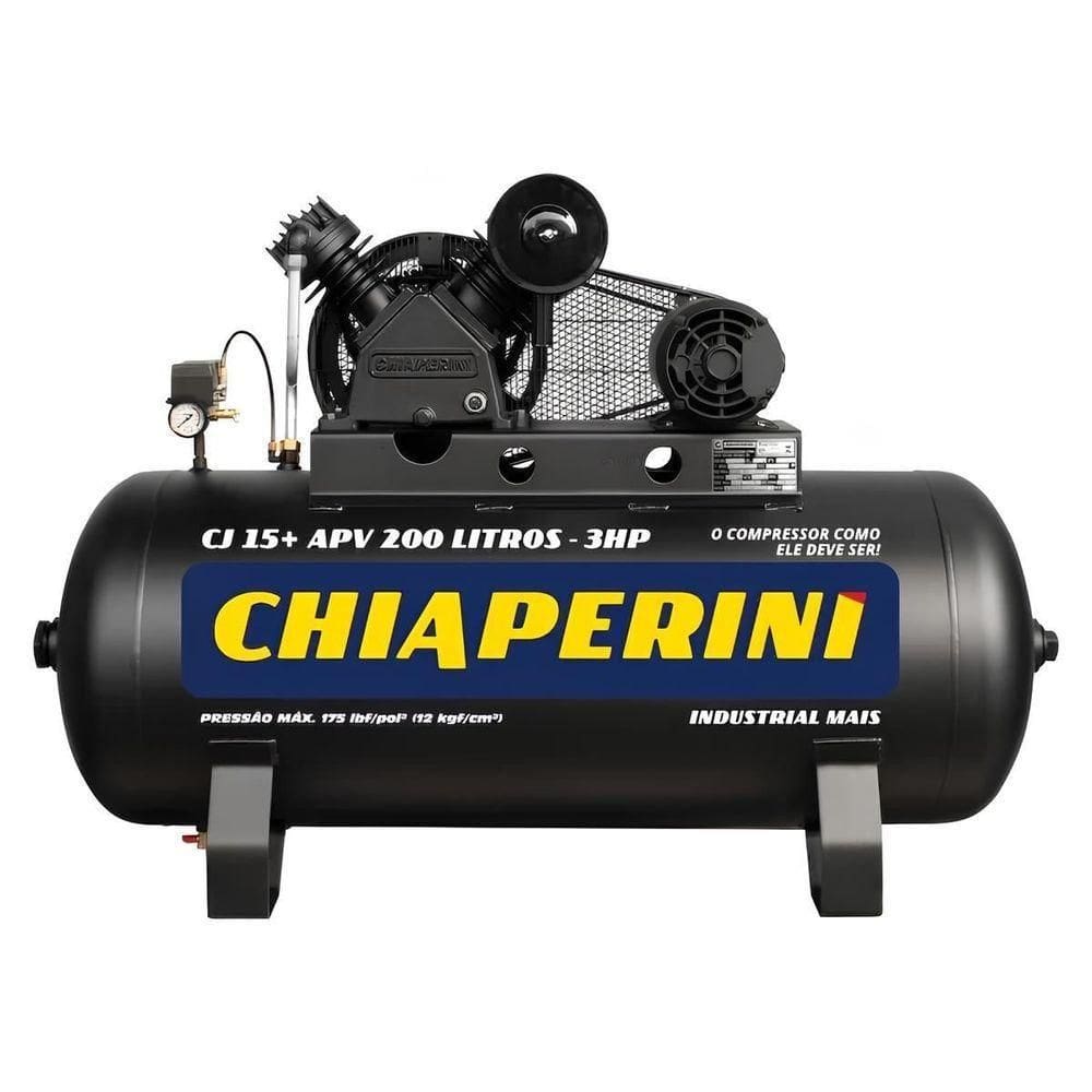 Compressor De Ar Alta Pressão Motor Monofásico 3hp 200l 000678 Chiaperini