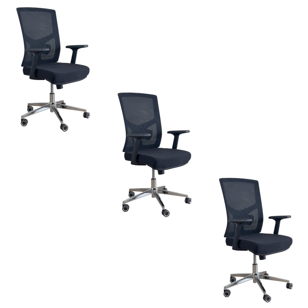 Kit 3 Cadeiras Presidente Oficial Comfort Viena sem Apoio