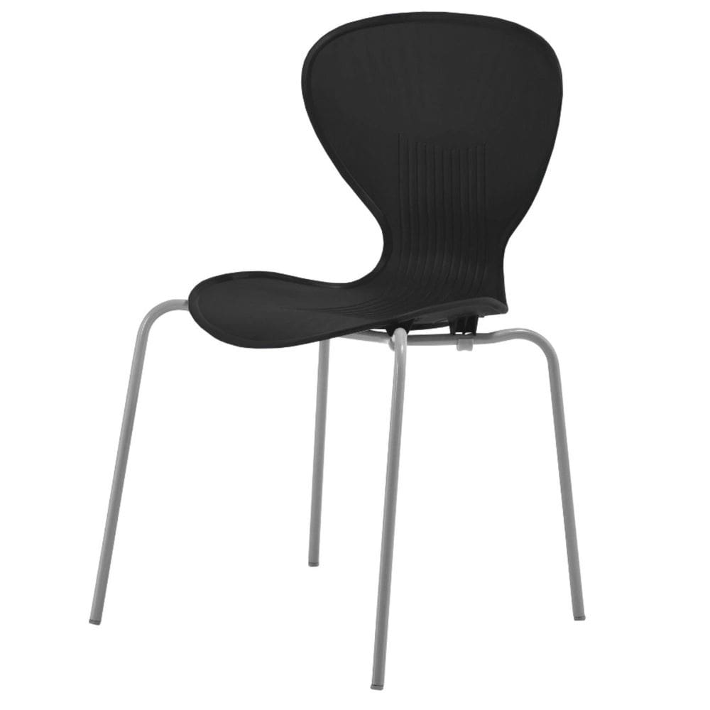 Cadeira Empilhável Flash Preto/Prata