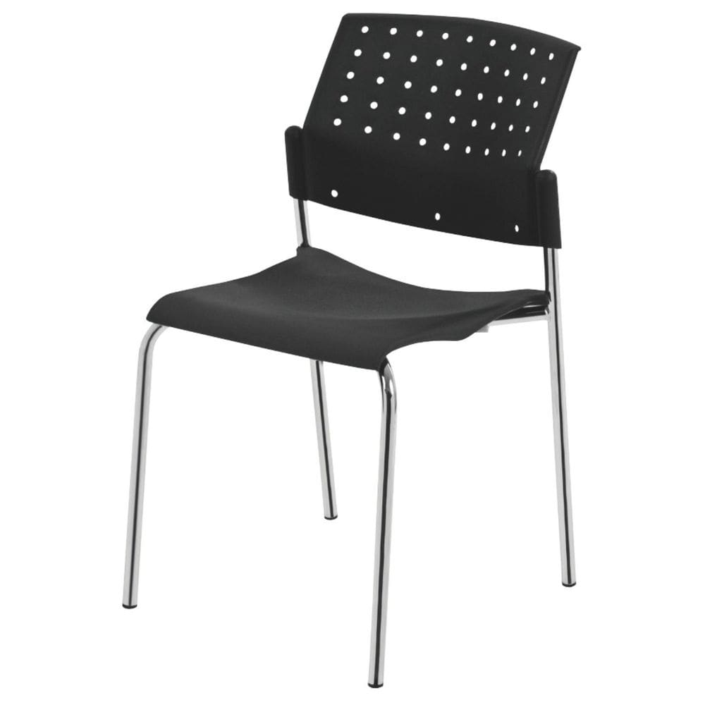 Cadeira Escritório Fixa Empilhável Hotel Auditório Movie Preto