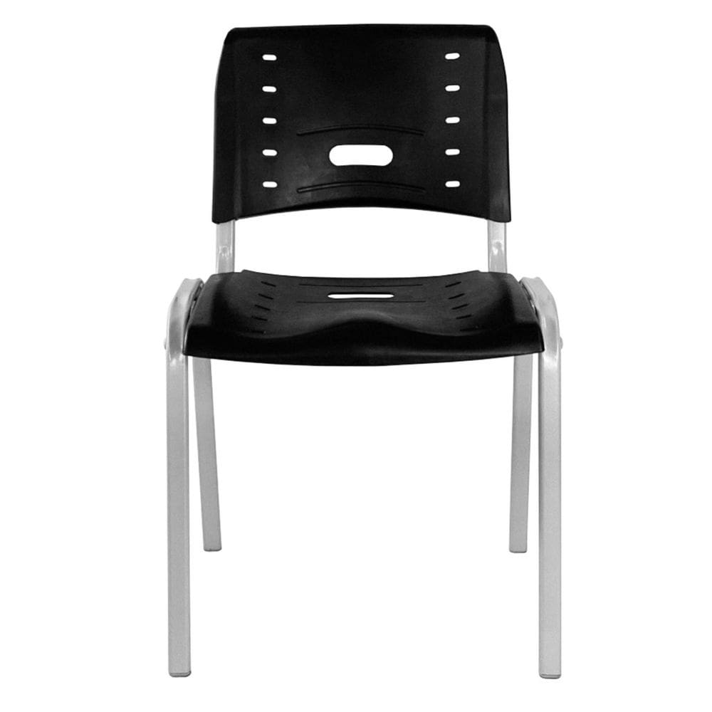 Cadeira Escritório Fixa Empilhável Hotel Auditório Elo Preto