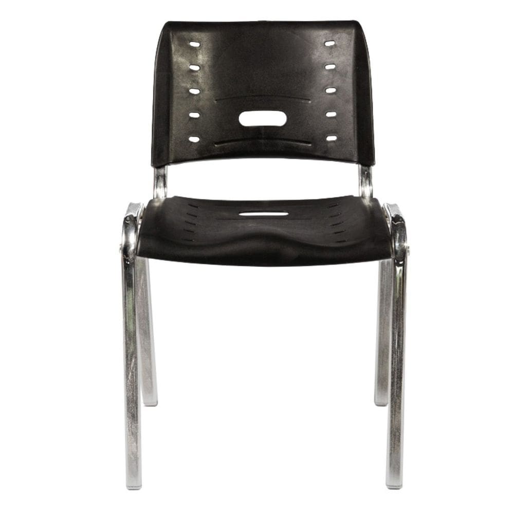 Cadeira Escritório Fixa Empilhável Hotel Auditório Elo Preto
