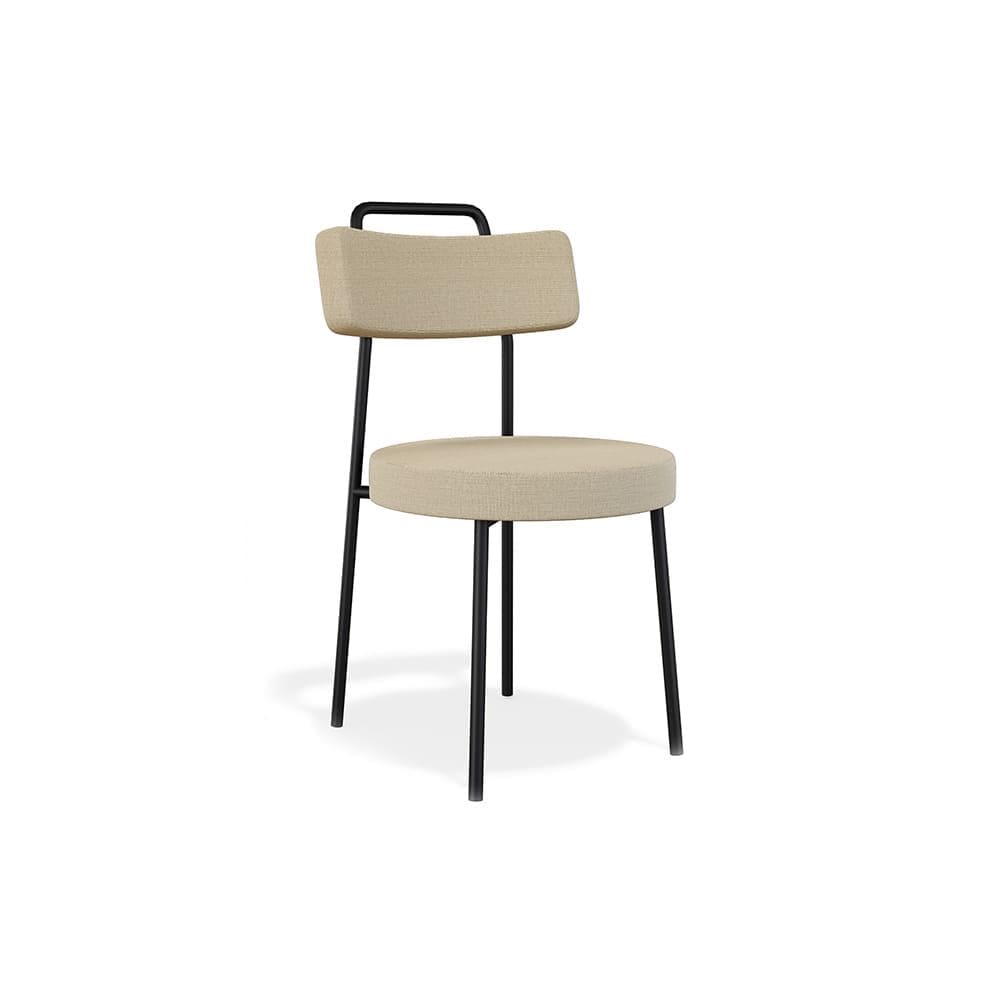 Cadeira de Jantar Ster com Acabamento em Linho Gengibre - Vallisa Decor