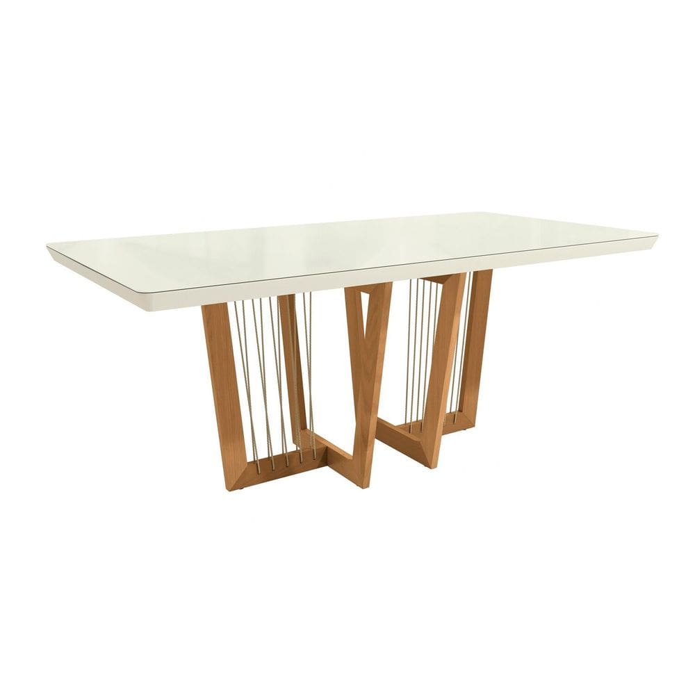 Mesa Clara para Sala de Jantar Premium Off White