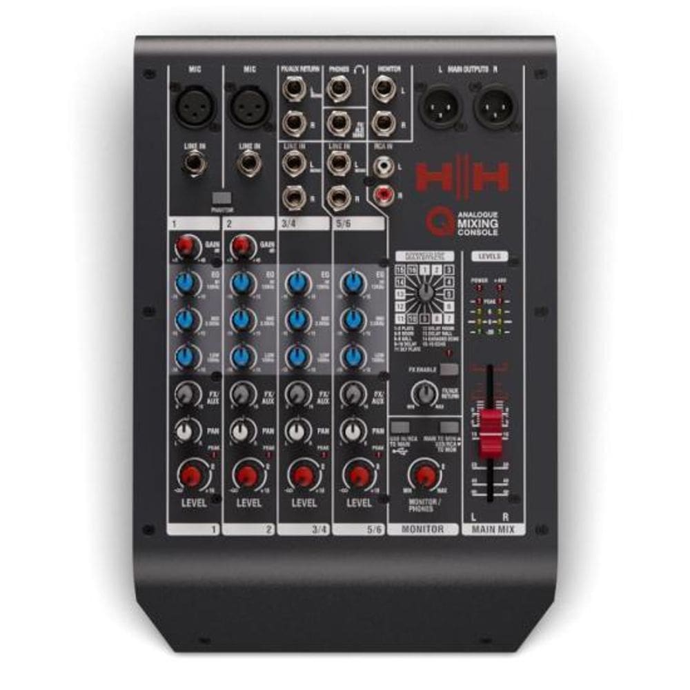 Mesa De Som Hh Queensberry Q6Fx 6 Canais Preta