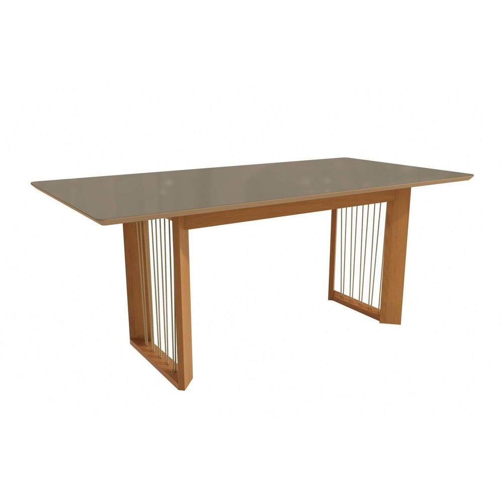 Mesa Eva para Sala de Jantar Premium Freijo/Bronze