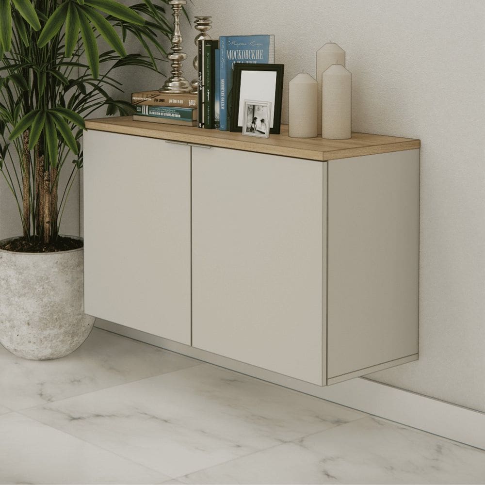 Balcão Aparador Multiuso 110cm X 65cm Marrom Panna /Carvalho