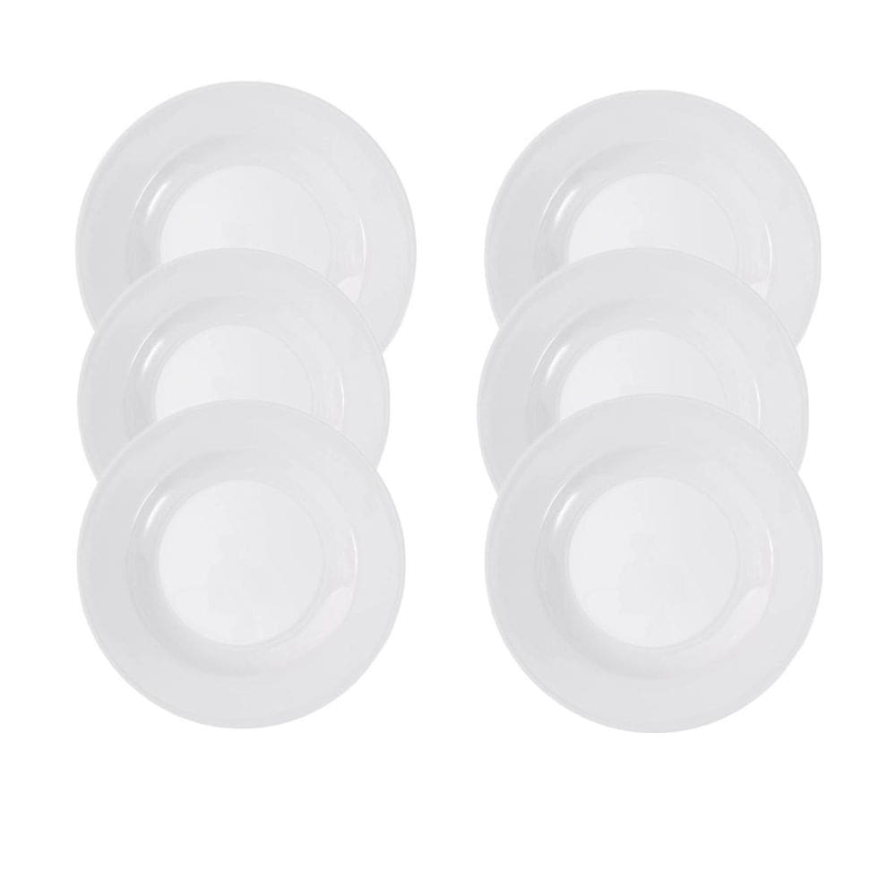 Jogo Jantar 6 Pçs Prato Fundo Branco Melamina 25Cm 2009B