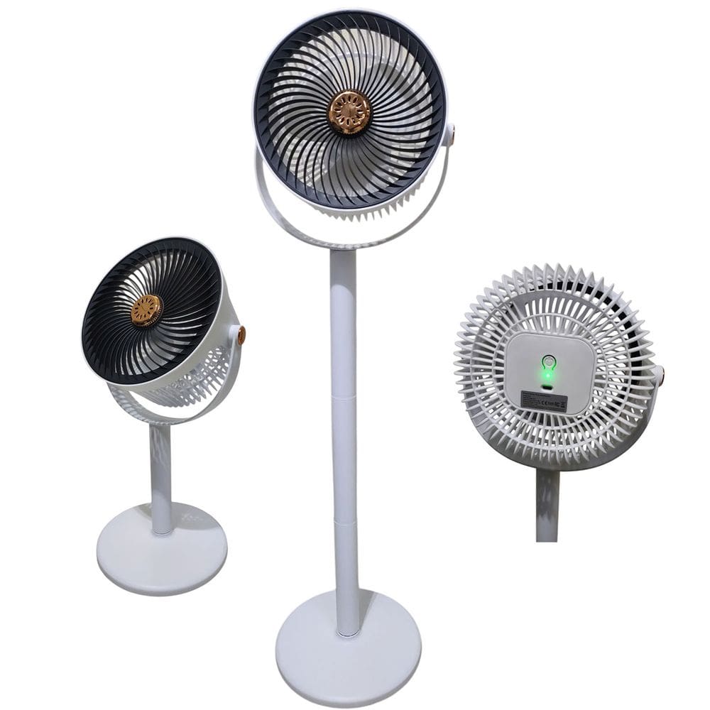 Ventilador Vertical Mesa Chao 5 Velocidades Altura Ajustavel Aromaterapia USB Bateria Recarregavel Potente Calor Verao