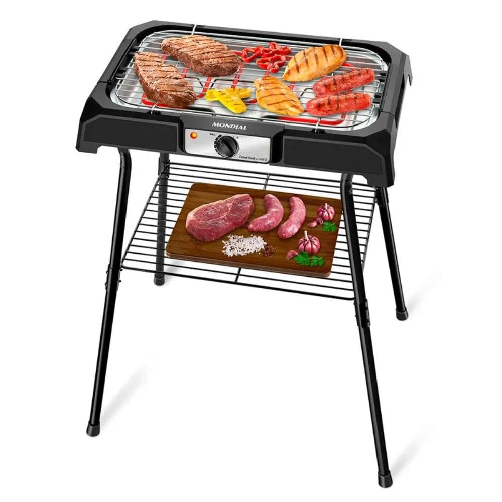 Churrasqueira Elétrica Mondial Grelha com Altura Regulável Preto 2000W 220V - CH-06